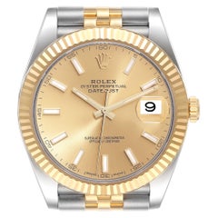 Rolex Datejust 41 Steel Yellow Gold Champagne Dial Mens Watch 126333 Box Card