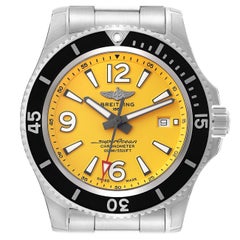 Breitling Superocean II Yellow Dial Steel Mens Watch A17367 Unworn