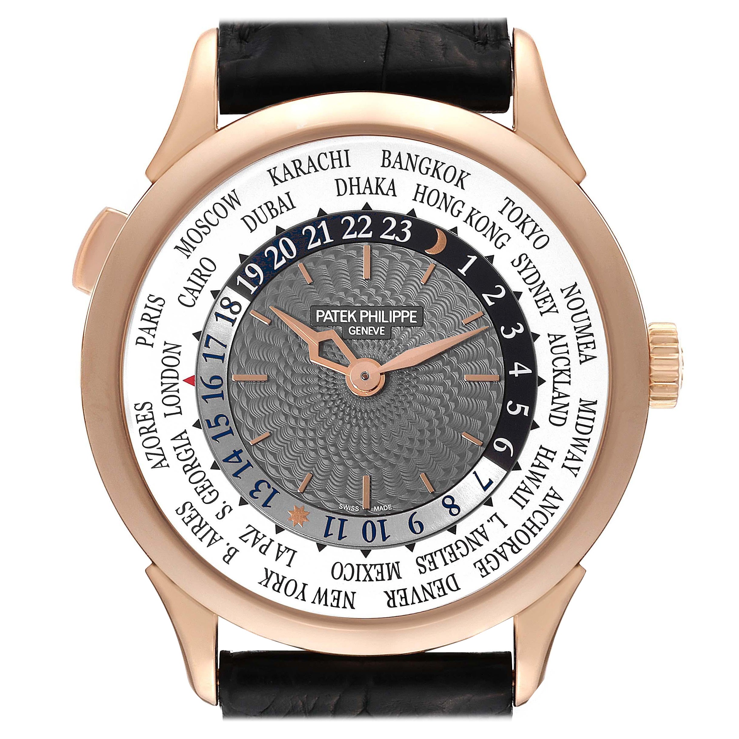 Patek Philippe World Time Complications Rose Gold Mens Watch 5230