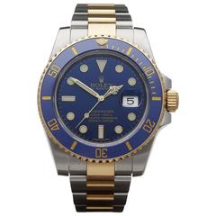 Rolex Yellow Gold Stainless Steel Ceramic Submariner Automatic Wristwatch