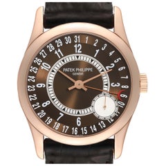 Patek Philippe Calatrava Rose Gold Brown Dial Mens Watch 6000R Box Papers