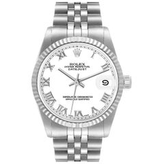 Rolex Datejust Midsize Steel White Gold Ladies Watch 68274
