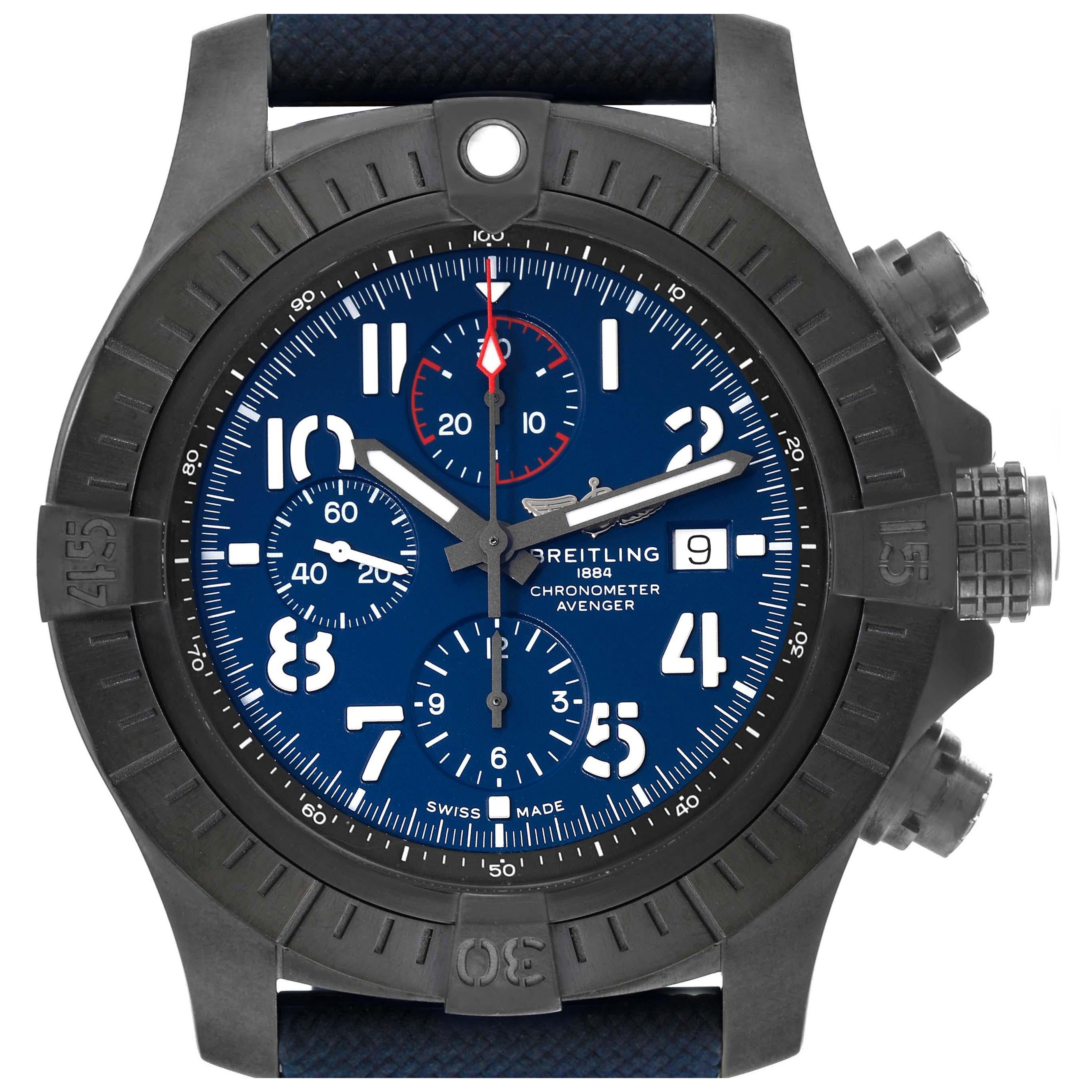 Breitling Super Avenger Night Mission Titanium DLC Mens Watch V13375 Unworn For Sale