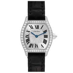 Cartier Tortue White Gold Diamond Ladies Watch WA501007 Box Card