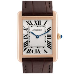 Cartier Tank Solo Large Rose Gold Steel Mens Watch W5200025 Card