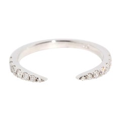 Used Contemporary Brilliant Diamond Open Front Stacking Ring 18 Carat White Gold