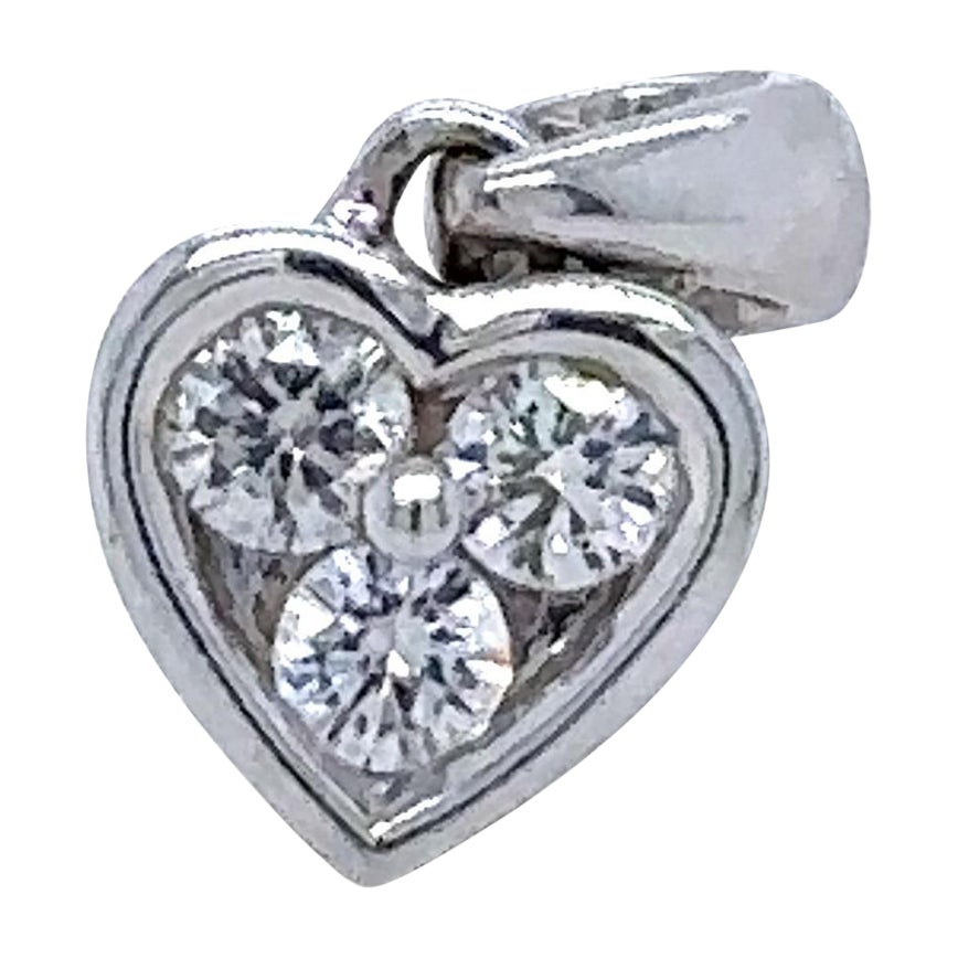 Bespoke Diamond Heart Cluster Pendant 0.15ct For Sale