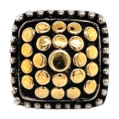 John Hardy Estate Orecchino singolo con disco di plastica sul retro Oro 18k Y + Silver