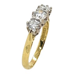  18ct Yellow Gold 3-Stone Diamond Ring Set With 1.0ct Natural Diamonds