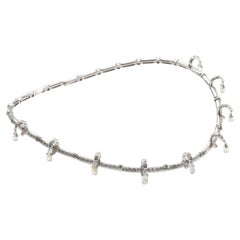 Vintage Diamond Tiara / Choker Necklace Art Deco Treasure 8 Carats Bridal, Formal