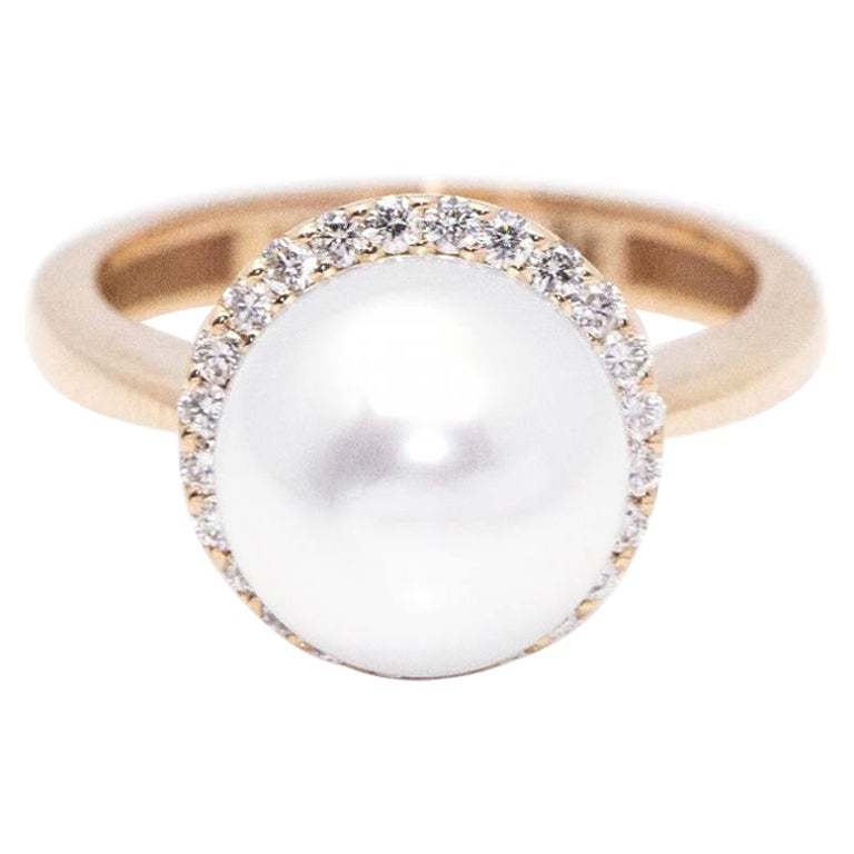 Pearl and Diamond Ring For Sale