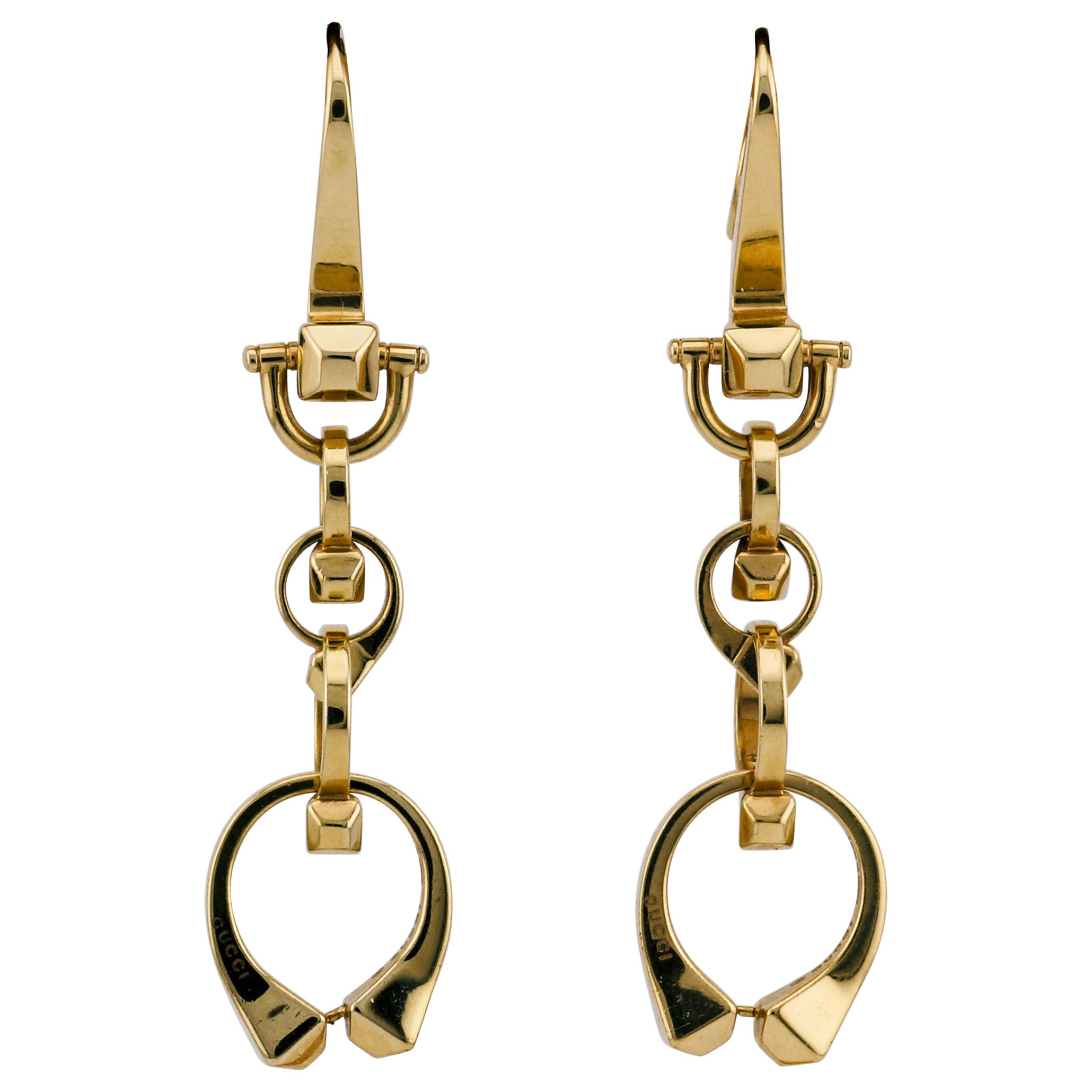 Gucci Chiodo 18K Yellow Gold Drop Earrings For Sale