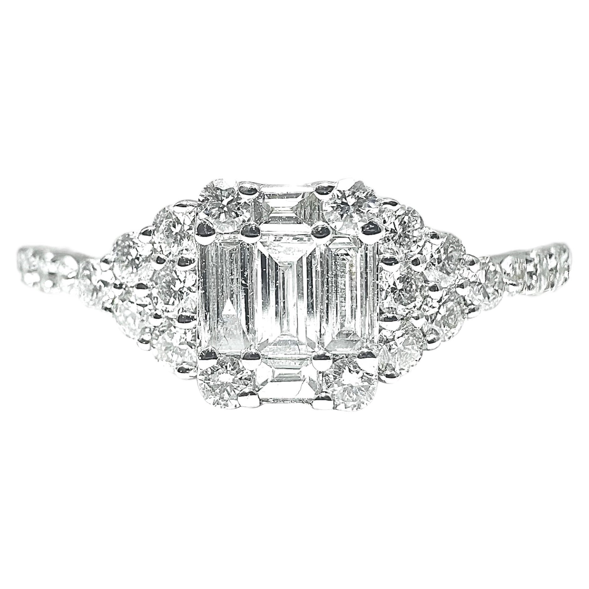 Multi Shape White Diamond Ring For Sale
