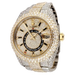 Rolex Sky-Dweller  Uhr in zwei Tönen mit Diamanten