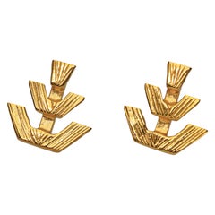 Greca Earrings Studs in 14k Yellow Gold