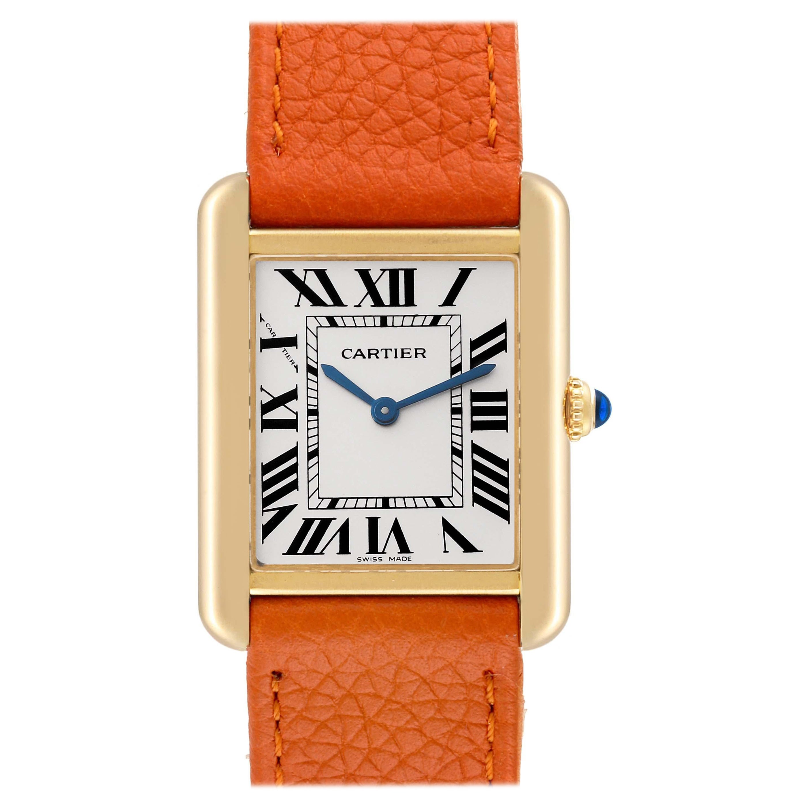 Cartier Tank Solo Yellow Gold Steel Silver Dial Ladies Watch W5200002