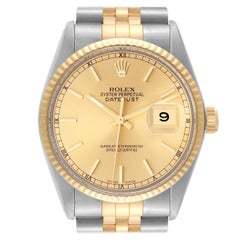Rolex Datejust Steel Yellow Gold Vintage Mens Watch 16013