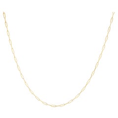 Solid 14K Yellow Gold 2.5mm Paperclip Chain Necklace Unisex 18" Inches