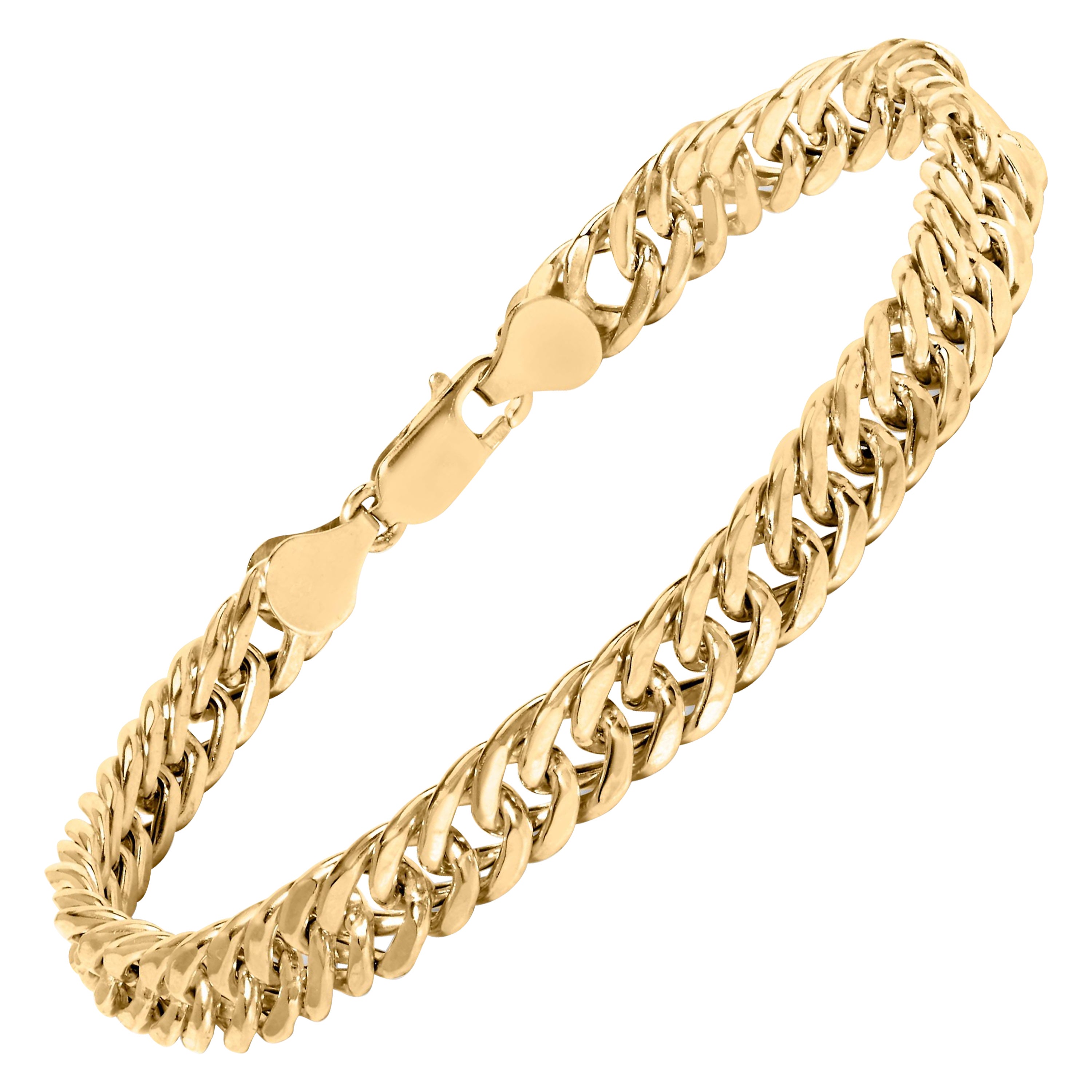 10K Yellow Gold Cuban Link Bracelet For Sale