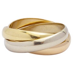 Vintage Cartier Trinity Ring in 18 Karat Tri Coloured Gold