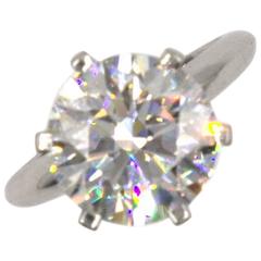 GIA Certified 5.21 Carat Round Brilliant Cut Diamond Engagement Ring I/VS1