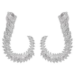 Natural SI Clarity HI Color Pear Diamond Earrings 14 Karat White Gold Jewelry