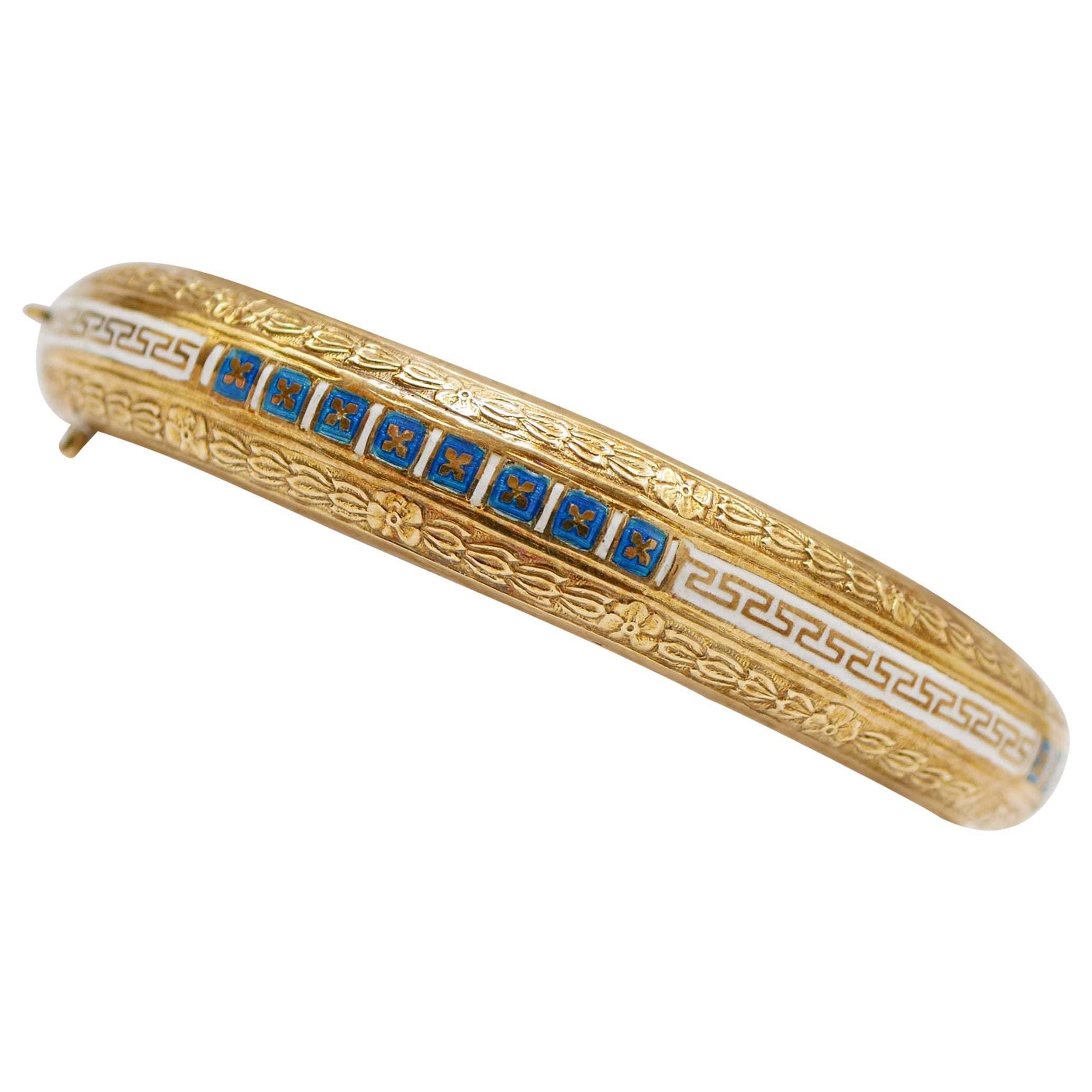 Bracelet Retrò en émail et or jaune 18 carats. en vente