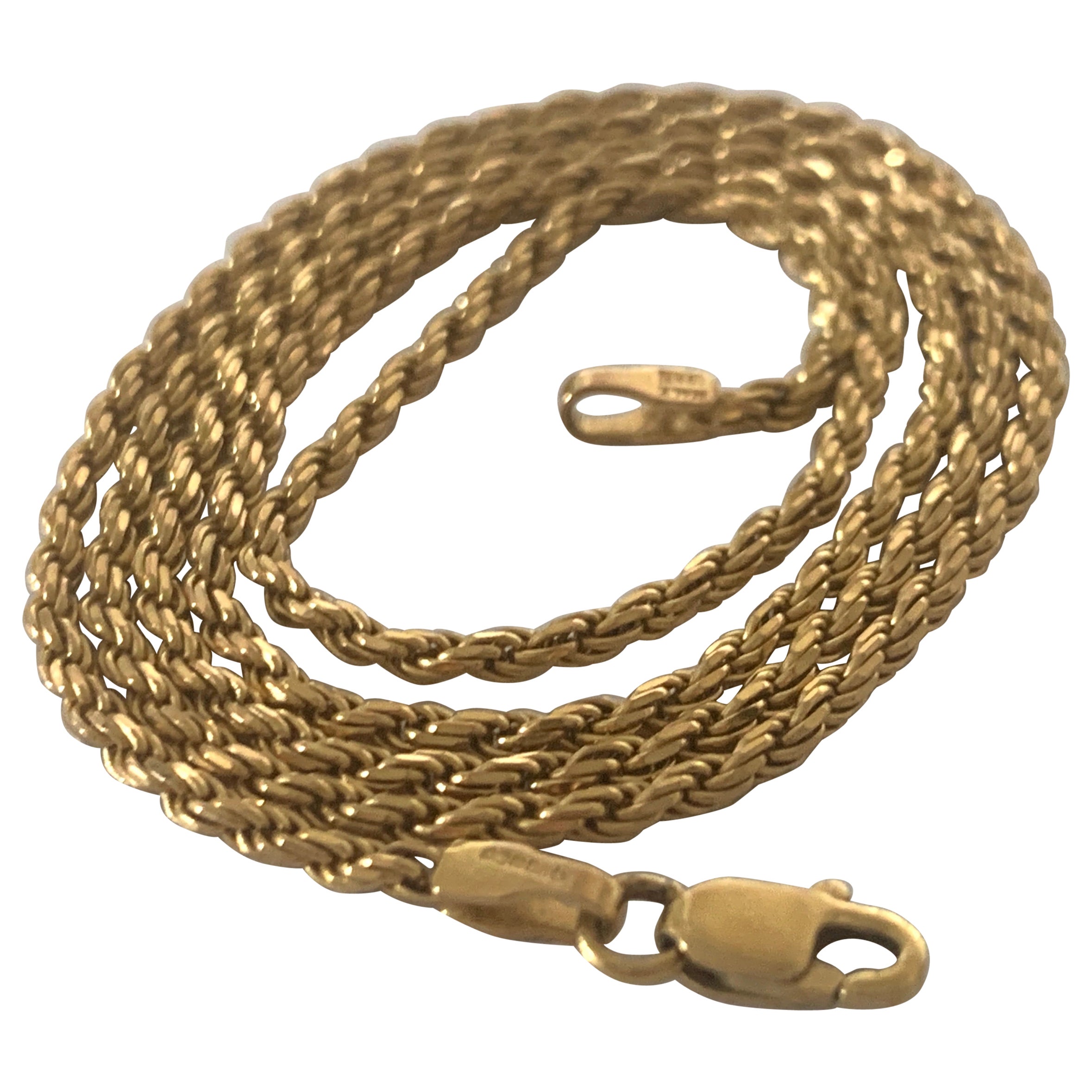 9ct 375 Gold Rope 20.4" Chain 6.36 grams For Sale