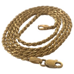 Vintage 9ct 375 Gold Rope 20.4" Chain 6.36 grams