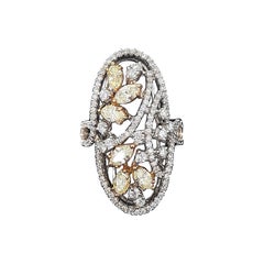 2.16 ct Natural Yellow & Diamond Ring