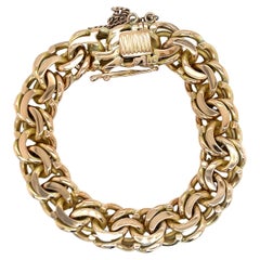 Vintage 18ky Heavy Wide Charm Armband