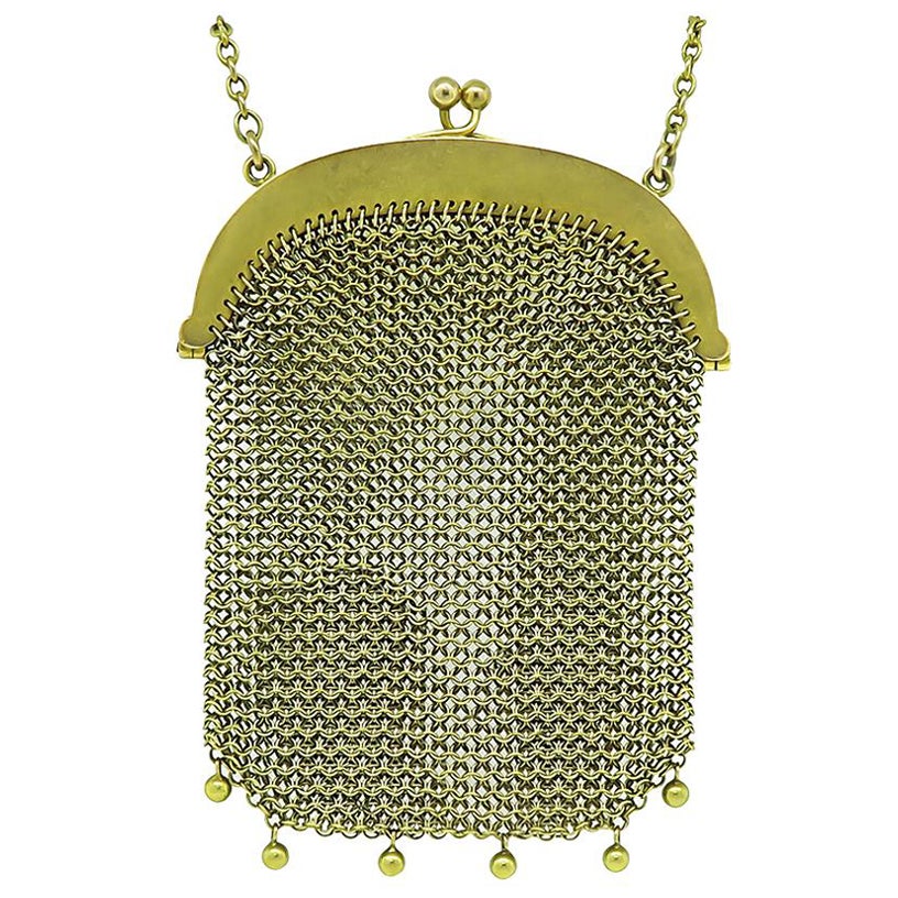 Victorian Gold Mesh Purse For Sale