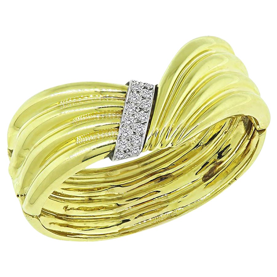 0.90ct Diamond Gold Bangle