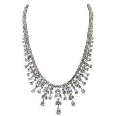 NWT $395.000 Magnifica collana di diamanti stile Winston certificata 44CT GAL