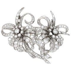 Vintage Magnificent French Hand Made Platinum & Diamond Brooch