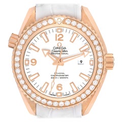 Used Omega Seamaster Planet Ocean Rose Gold Diamond Ladies Watch 232.58.38.20.04.001