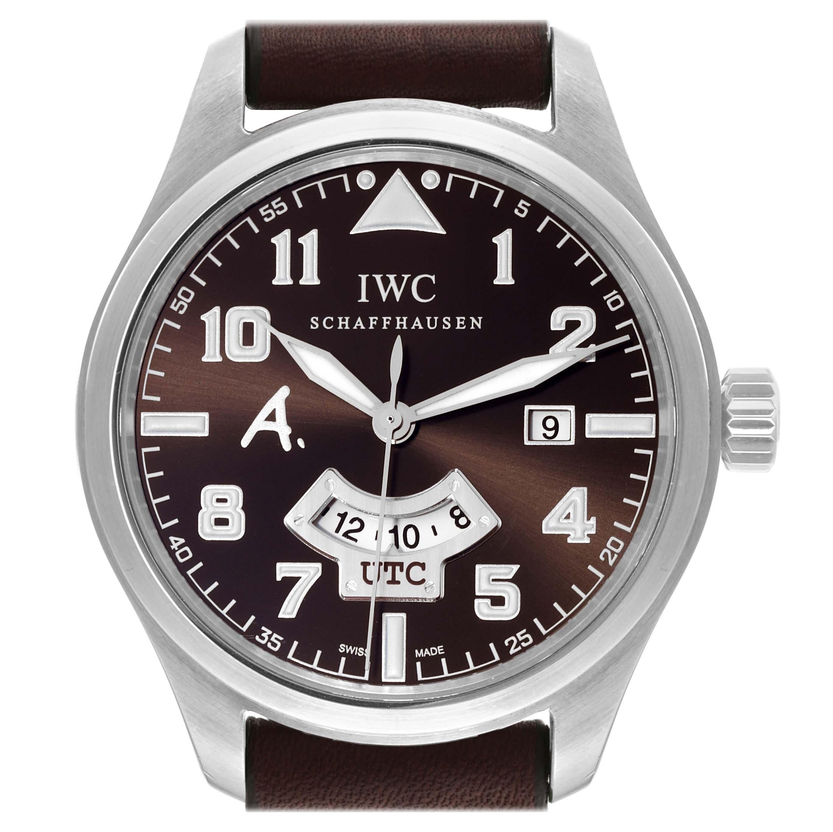 IWC Pilot UTC Antoine de Saint Exupery Limited Edition Steel Mens Watch IW326104 For Sale