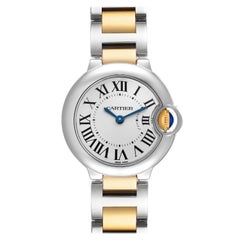 Cartier Montre Ballon Bleu 28mm en acier et or jaune pour femmes W69007Z3