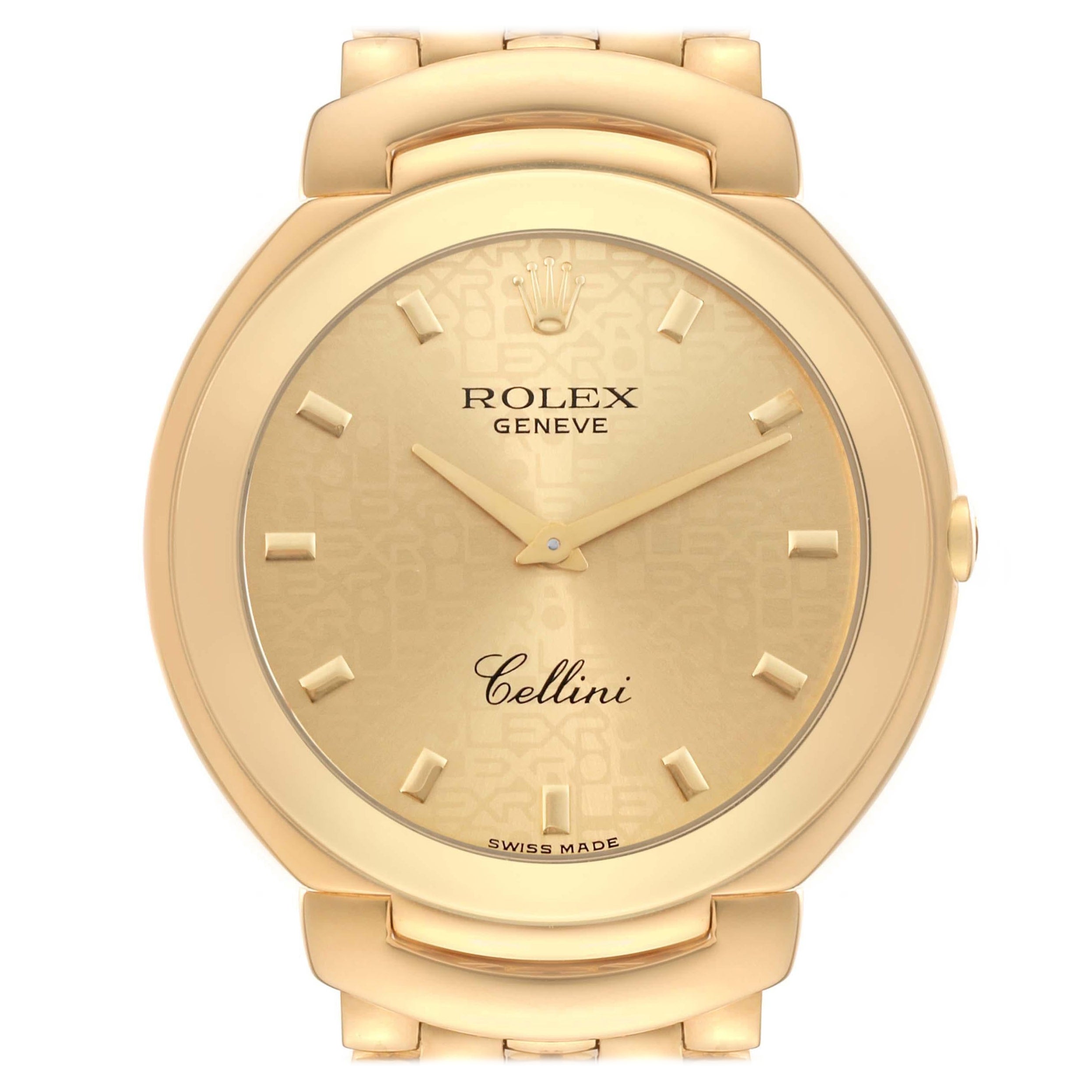 Rolex Cellini Yellow Gold Champagne Anniversary Dial Mens Watch 6623 Box Papers