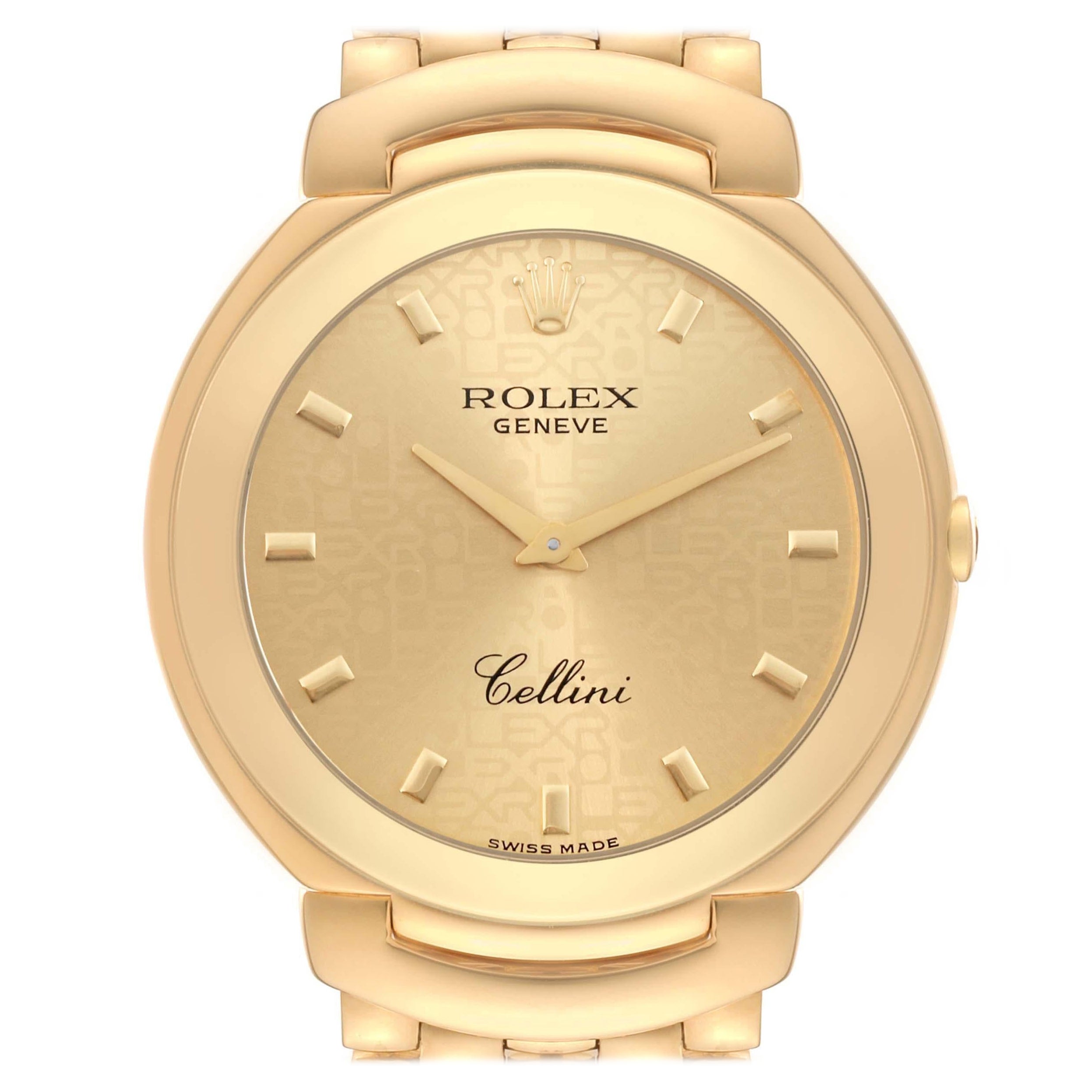 Rolex Cellini Gelbgold Champagner Jahrestag Zifferblatt Herrenuhr 6623 Box Papiere