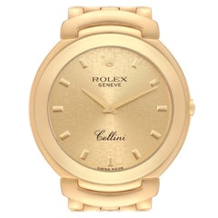 Rolex Cellini Yellow Gold Champagne Anniversary Dial Mens Watch 6623 Box Papers