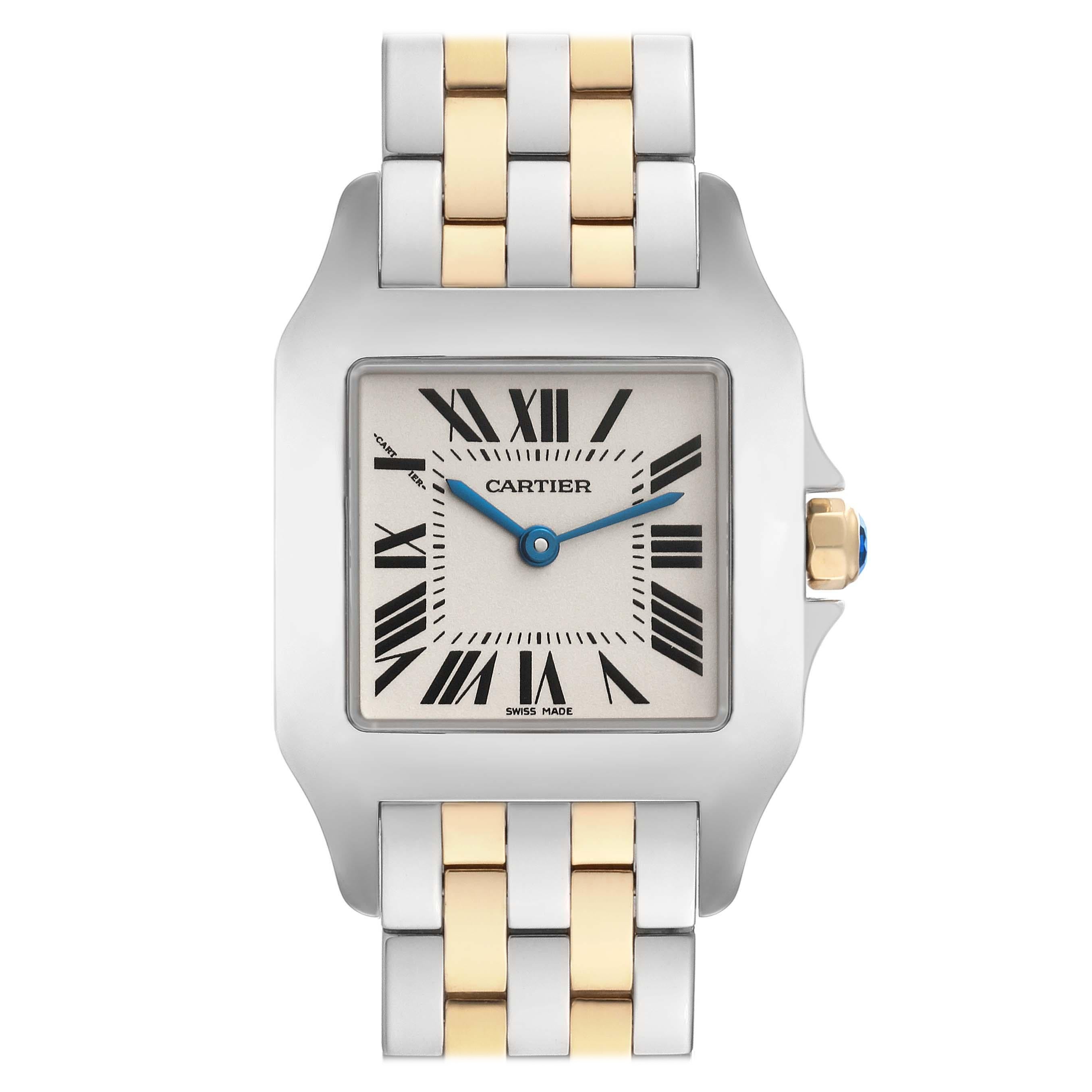 Cartier Santos Demoiselle Montre pour femme de taille moyenne en acier et or jaune W25067Z6