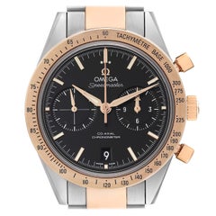 Used Omega Speedmaster 57 Steel Rose Gold Mens Watch 331.20.42.51.01.002 Box Card