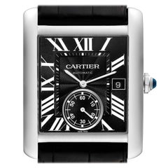 Cartier Tank MC Black Dial Automatic Steel Mens Watch W5330004