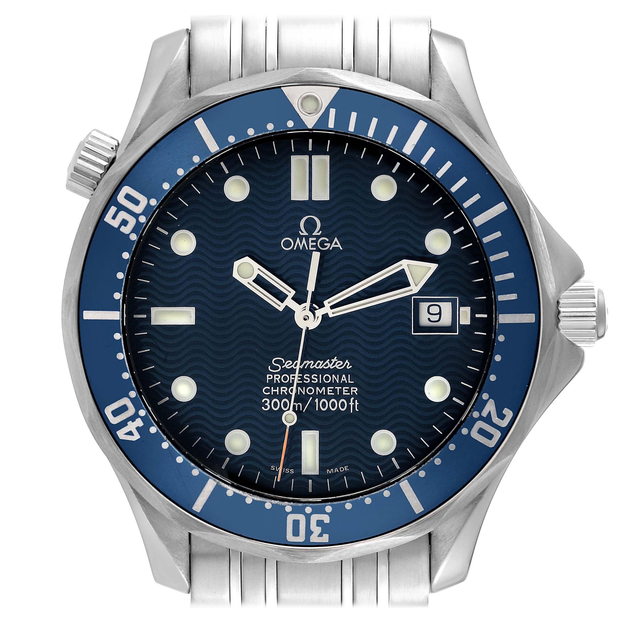 Omega Seamaster Diver 300M Blue Dial Steel Mens Watch 2531.80.00 Card