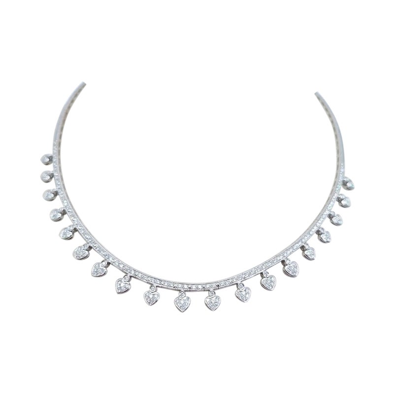 White Gold Necklace with Diamonds For Sale