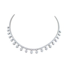 Vintage White Gold Necklace with Diamonds