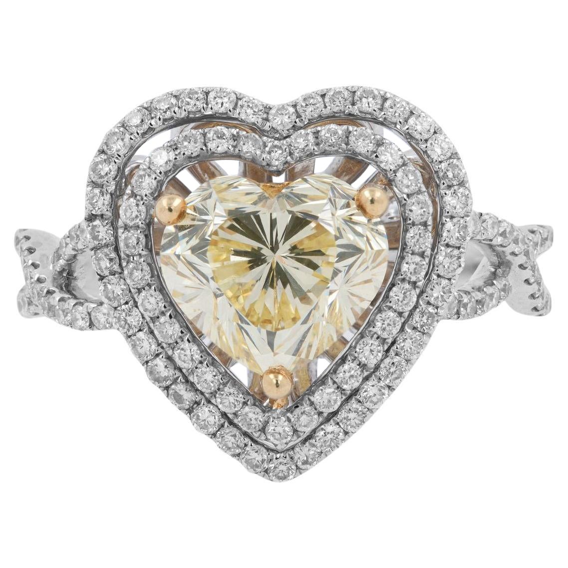  GIA-certified 2 Carat Heart-Shaped Diamond Ring For Sale