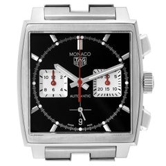 Tag Heuer Monaco Calibre 02 Esfera negra Reloj de acero para caballero CBL2113 Tarjeta de caja
