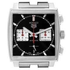 Tag Heuer Monaco Calibre 02 Black Dial Steel Mens Watch CBL2113 Box Card